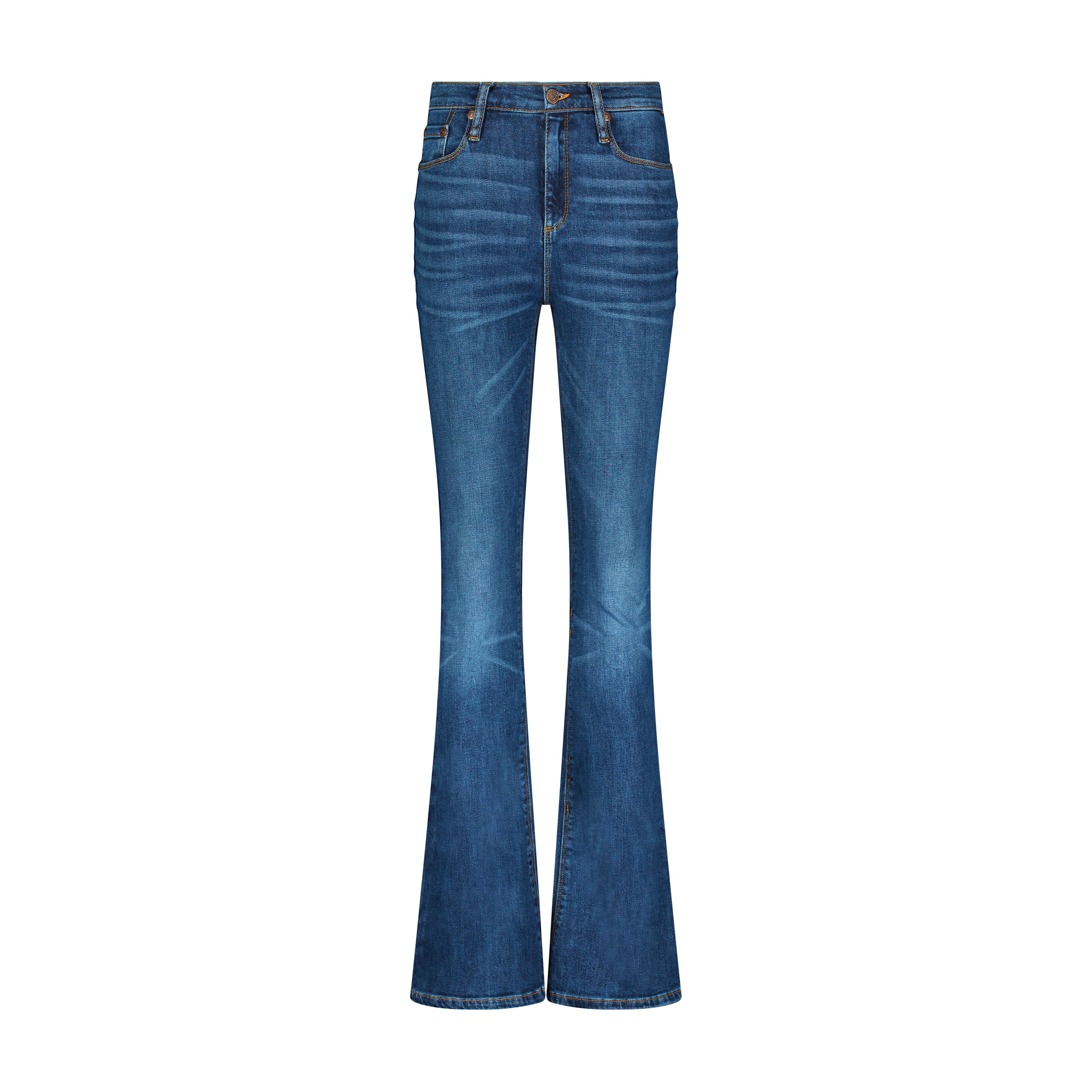 Indigo High Rise Flared Jeans