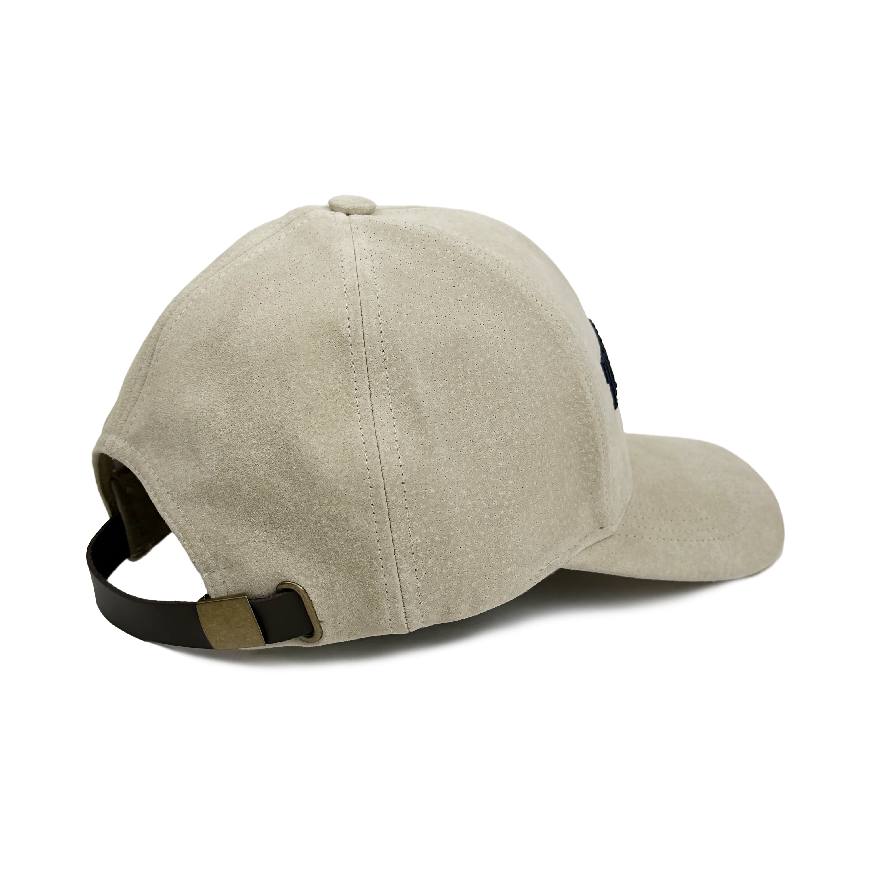 True Blue Suede Baseball Cap in Bone