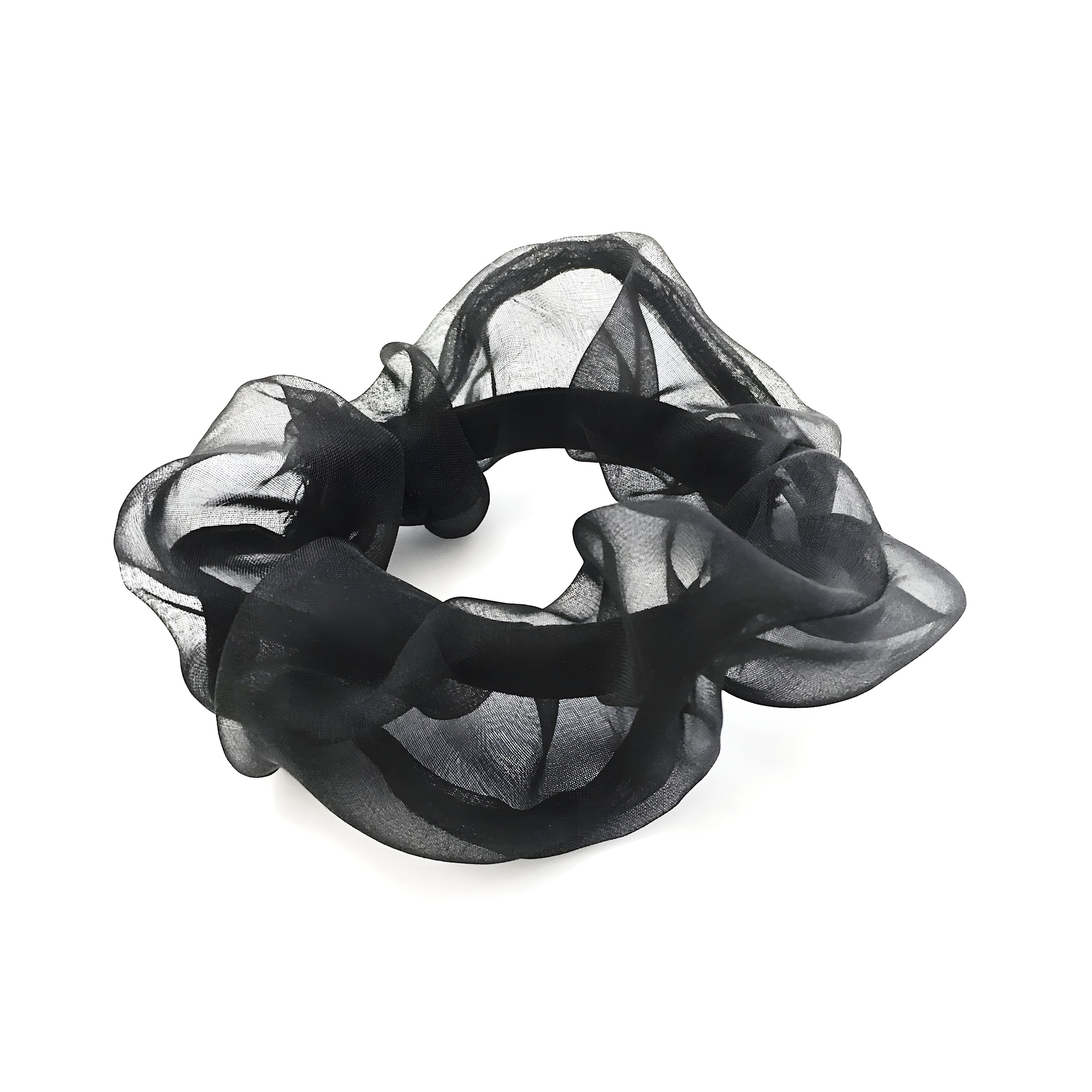 Charcoal Silk Scrunchie