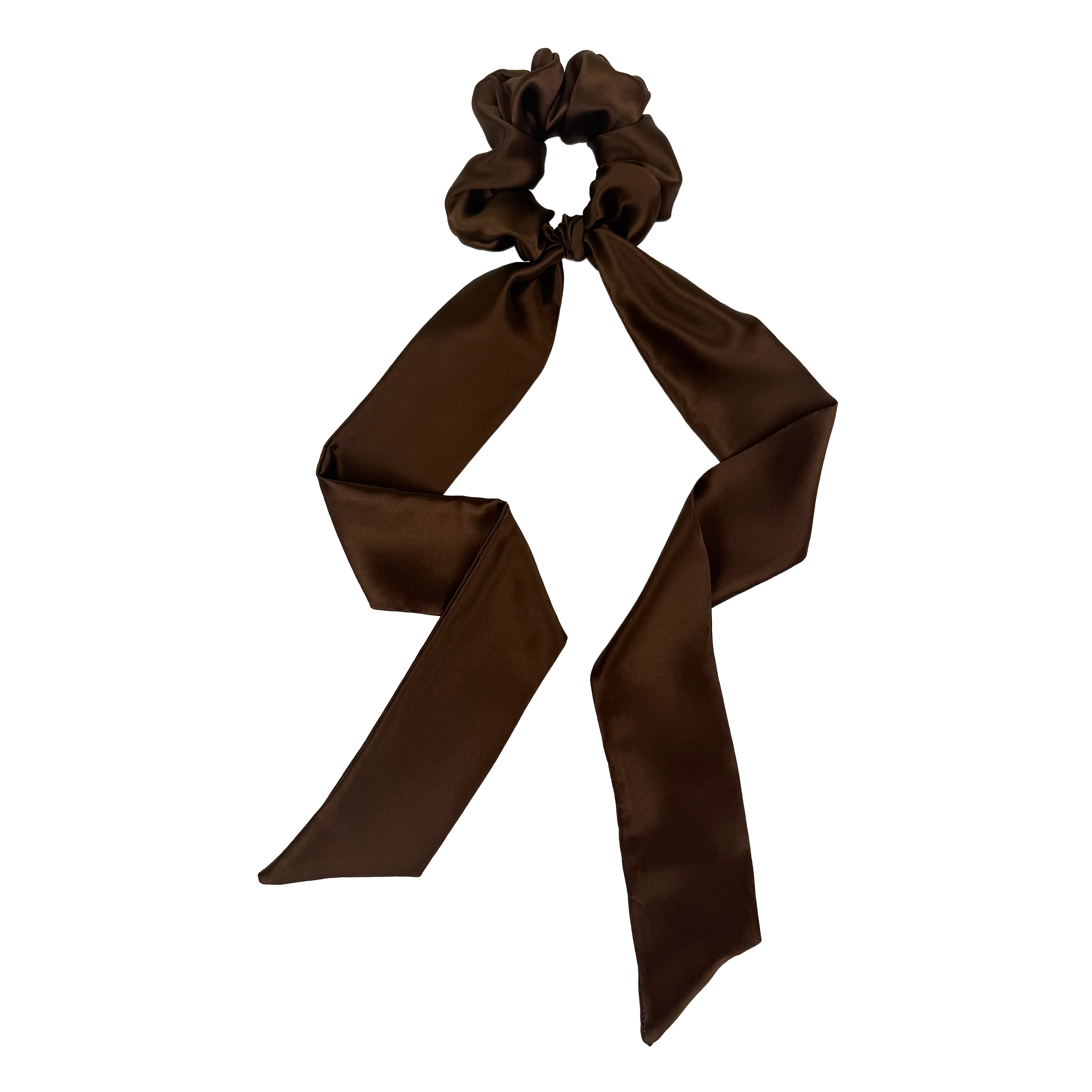 Cocoa Silk Scarf Scrunchie