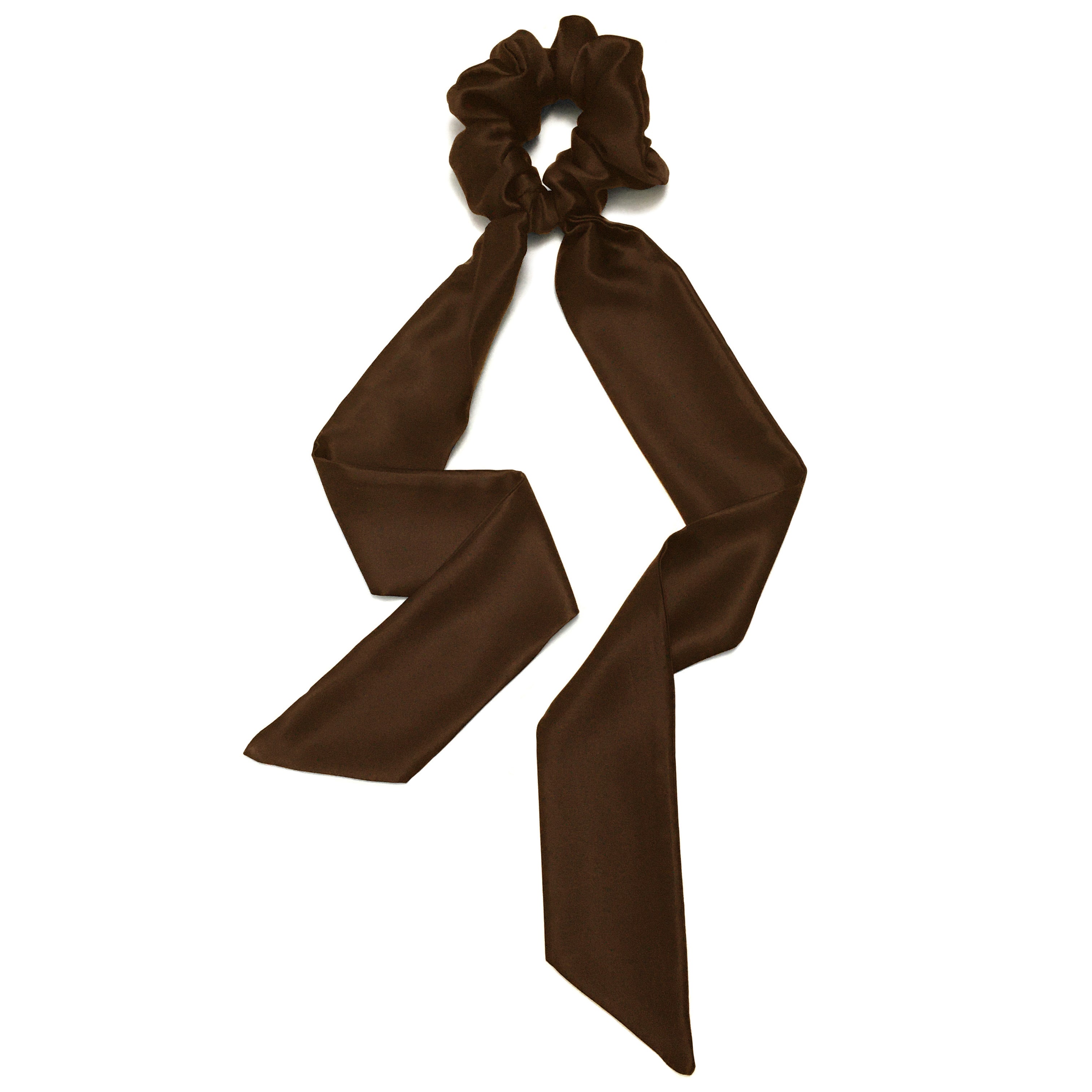 Cocoa Silk Scarf Scrunchie