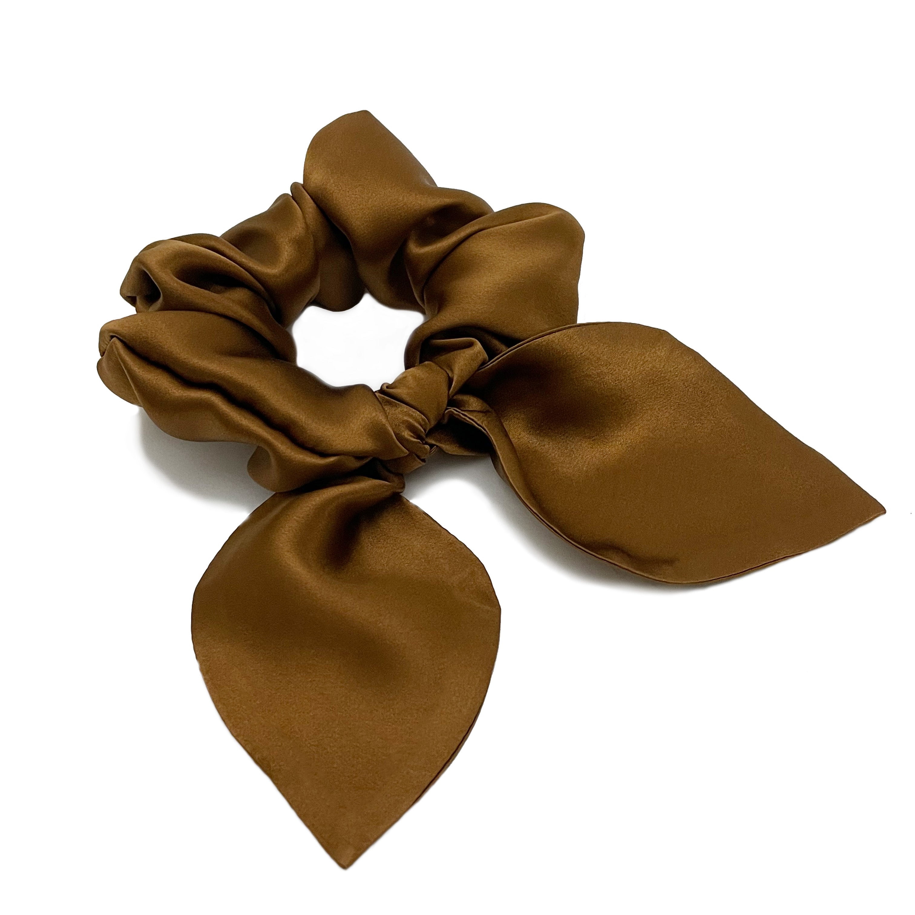 Copper Silk Bow Scrunchie