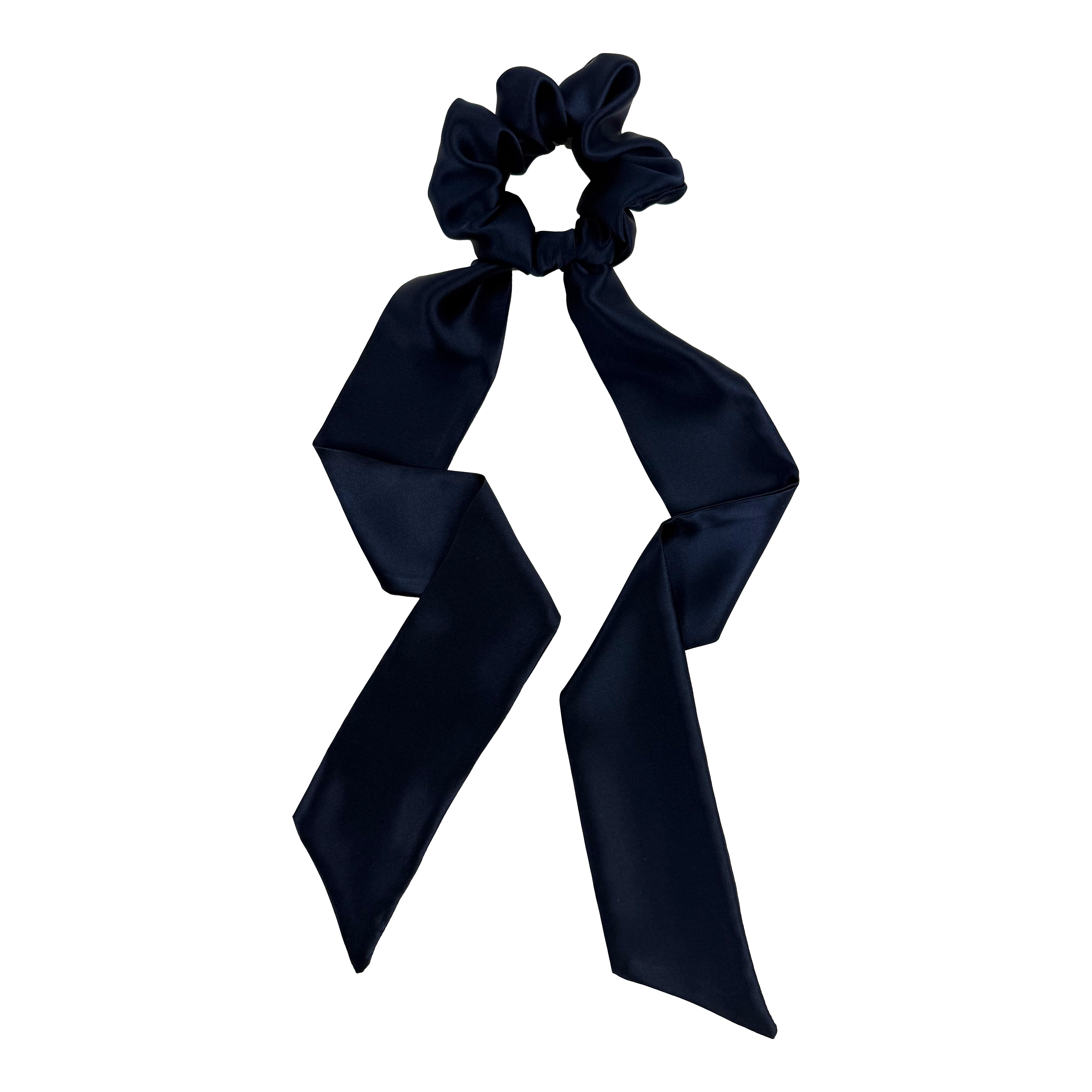 Midnight Silk Scarf Scrunchie