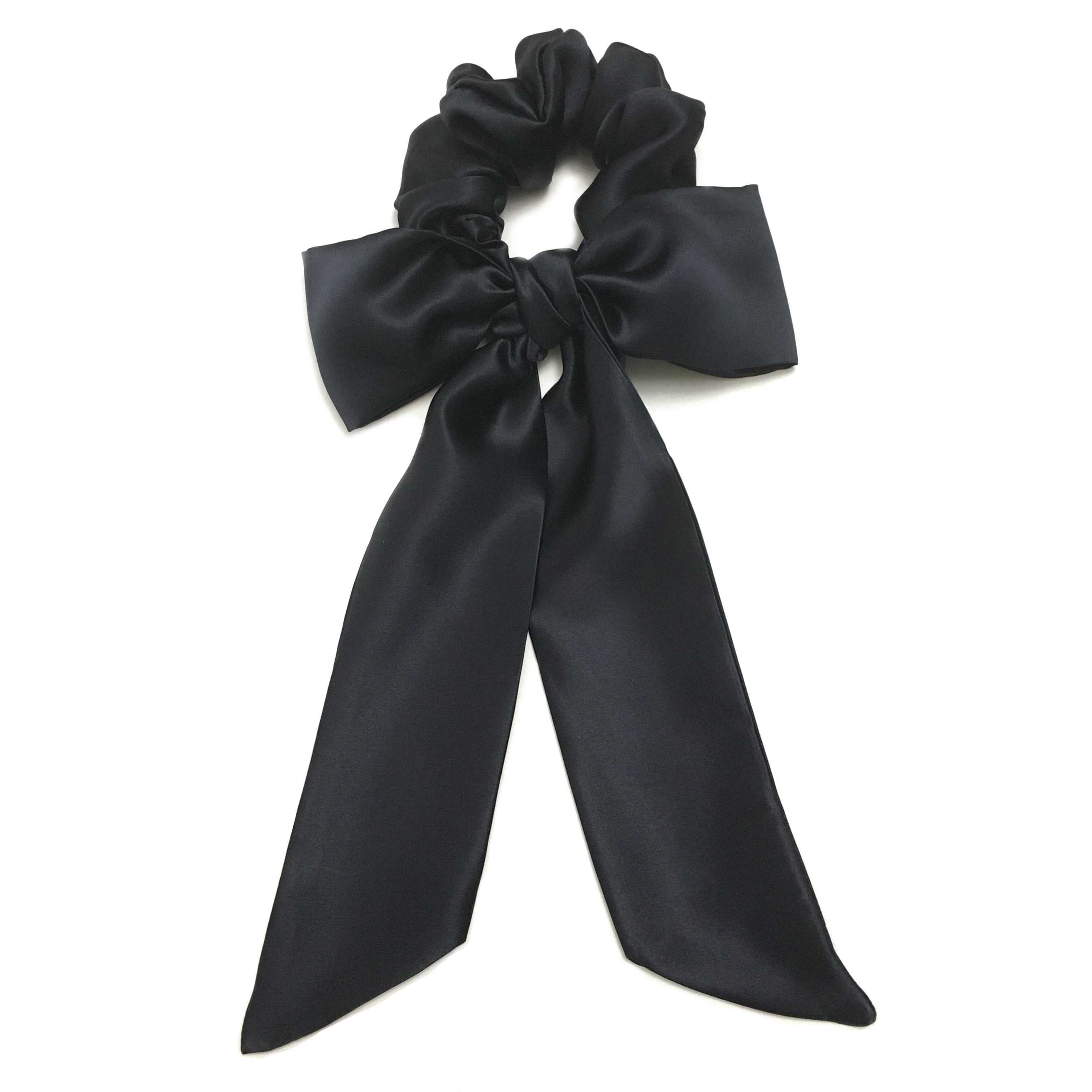 Midnight Silk Scarf Scrunchie