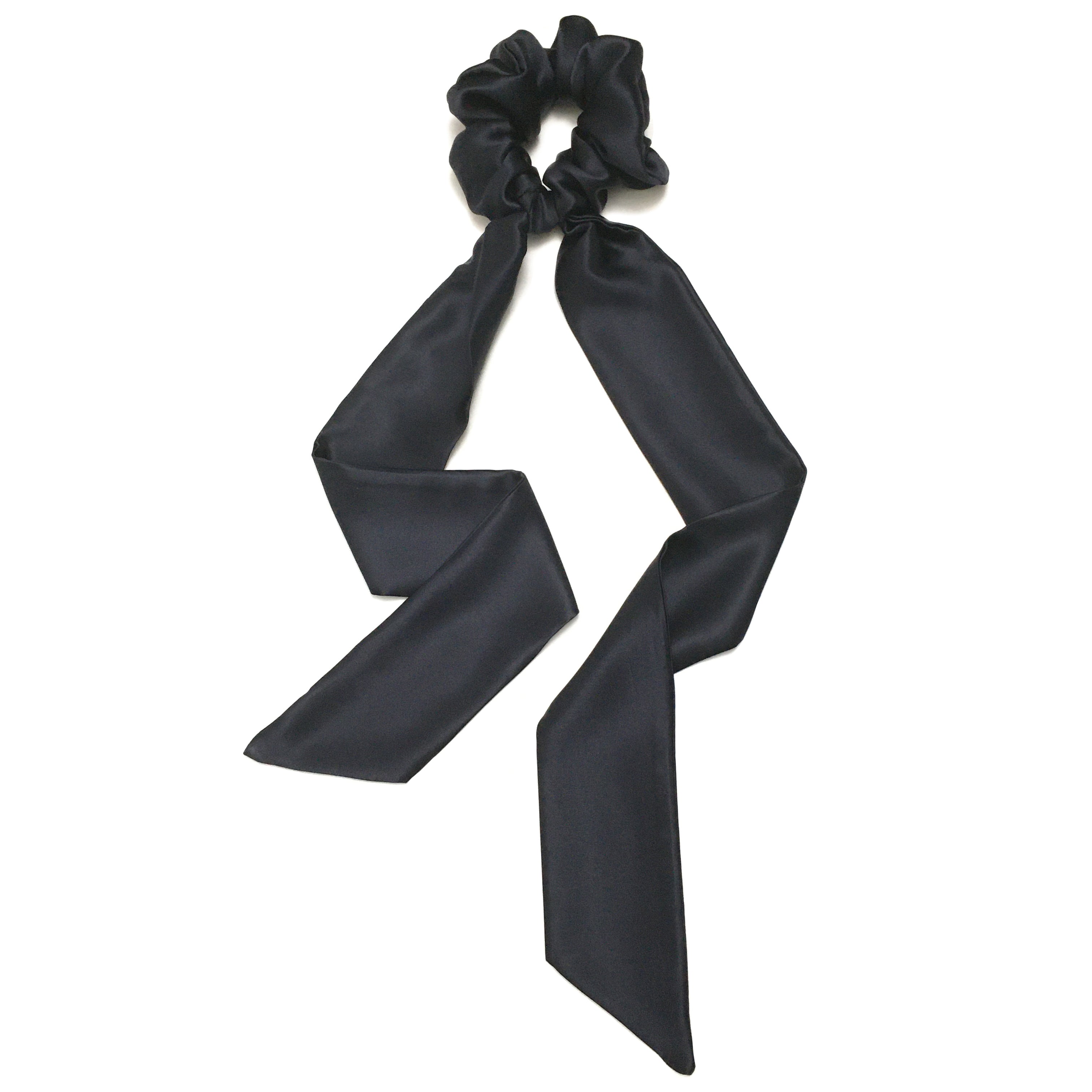 Midnight Silk Scarf Scrunchie