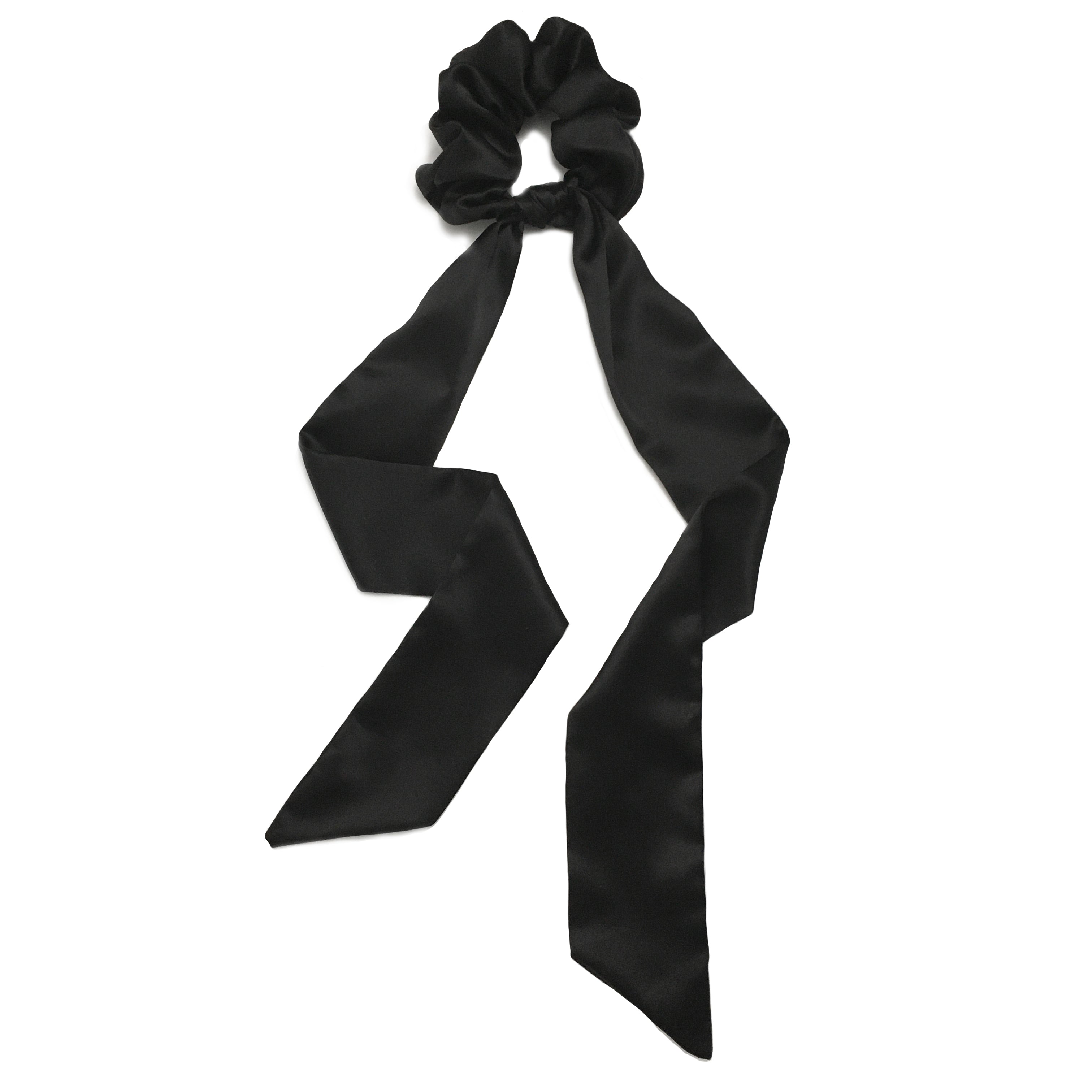 Onyx Silk Scarf Scrunchie
