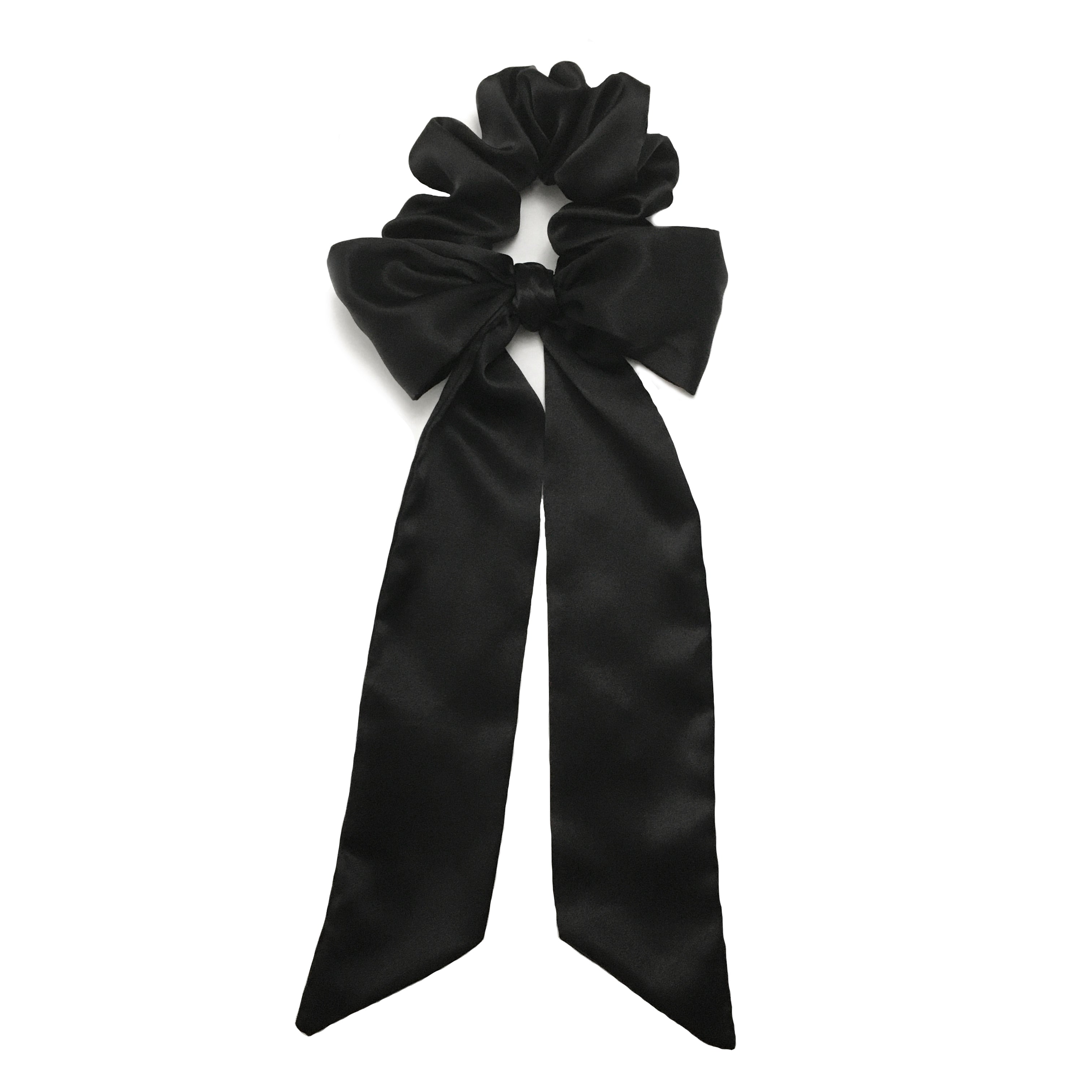Onyx Silk Scarf Scrunchie