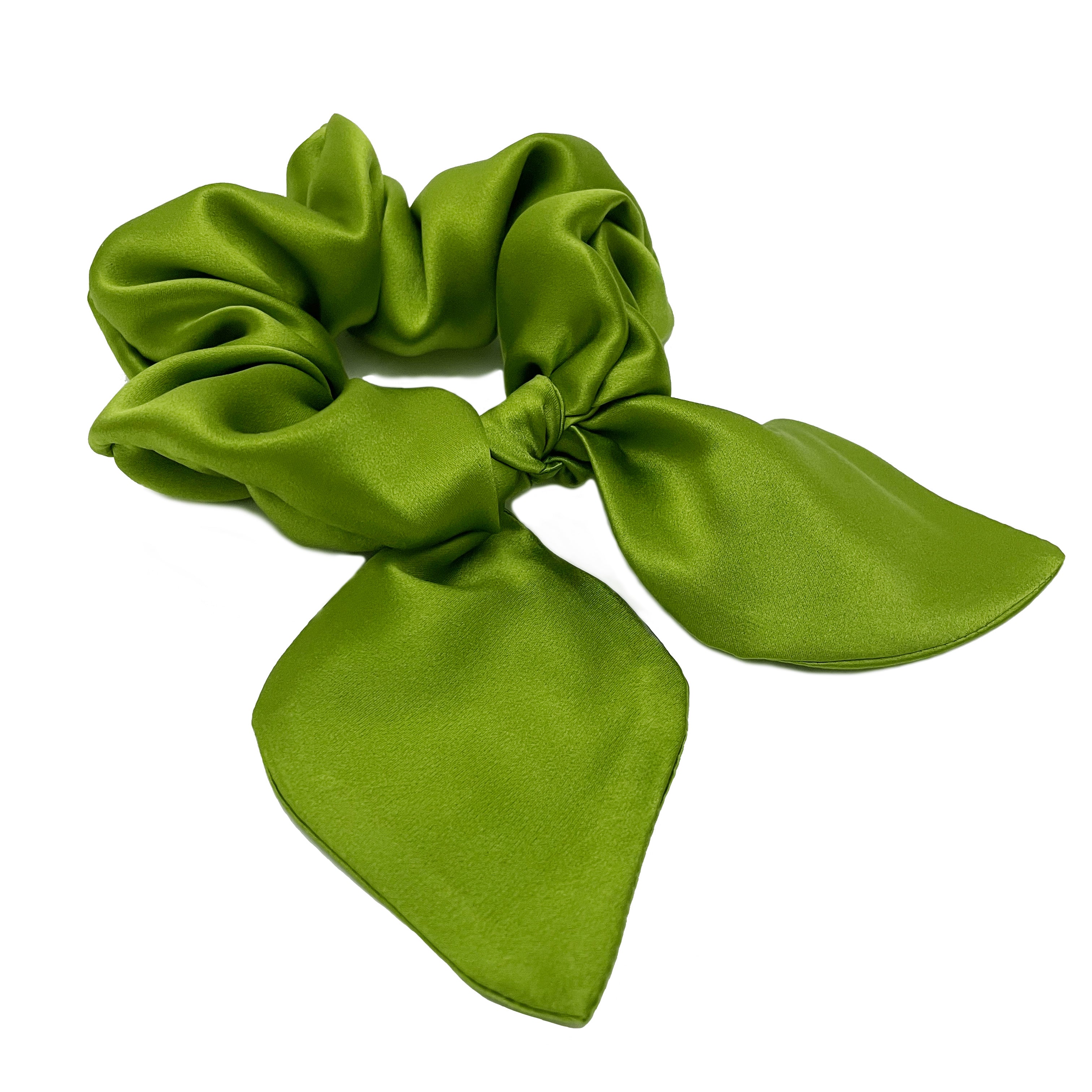 Peridot Silk Bow Scrunchie