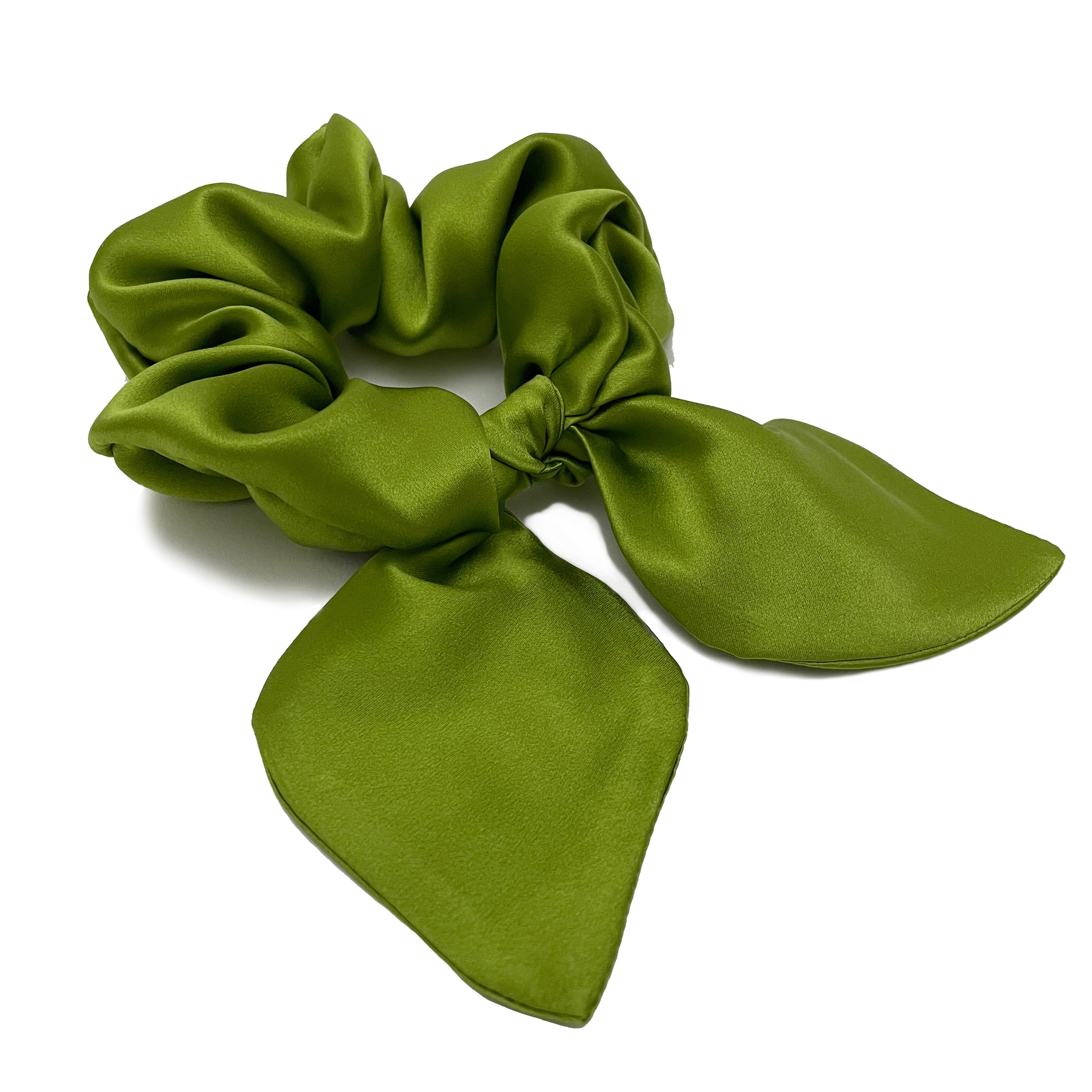 Peridot Silk Bow Scrunchie