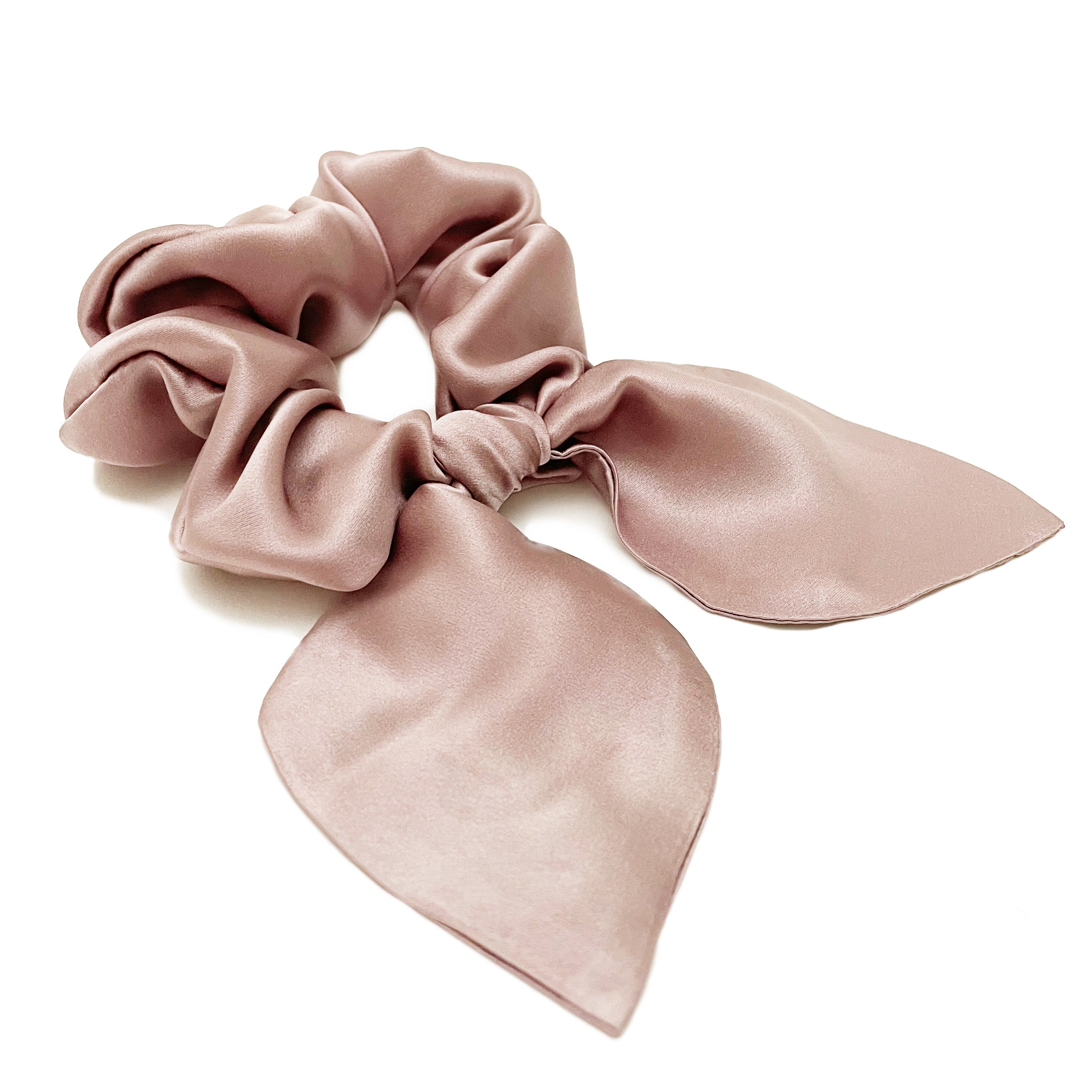 Rose Silk Bow Scrunchie