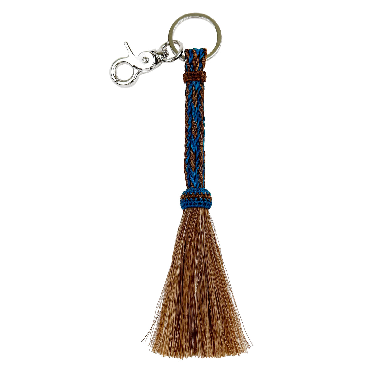 Turquoise Hitched Horsehair Tassel Keychain
