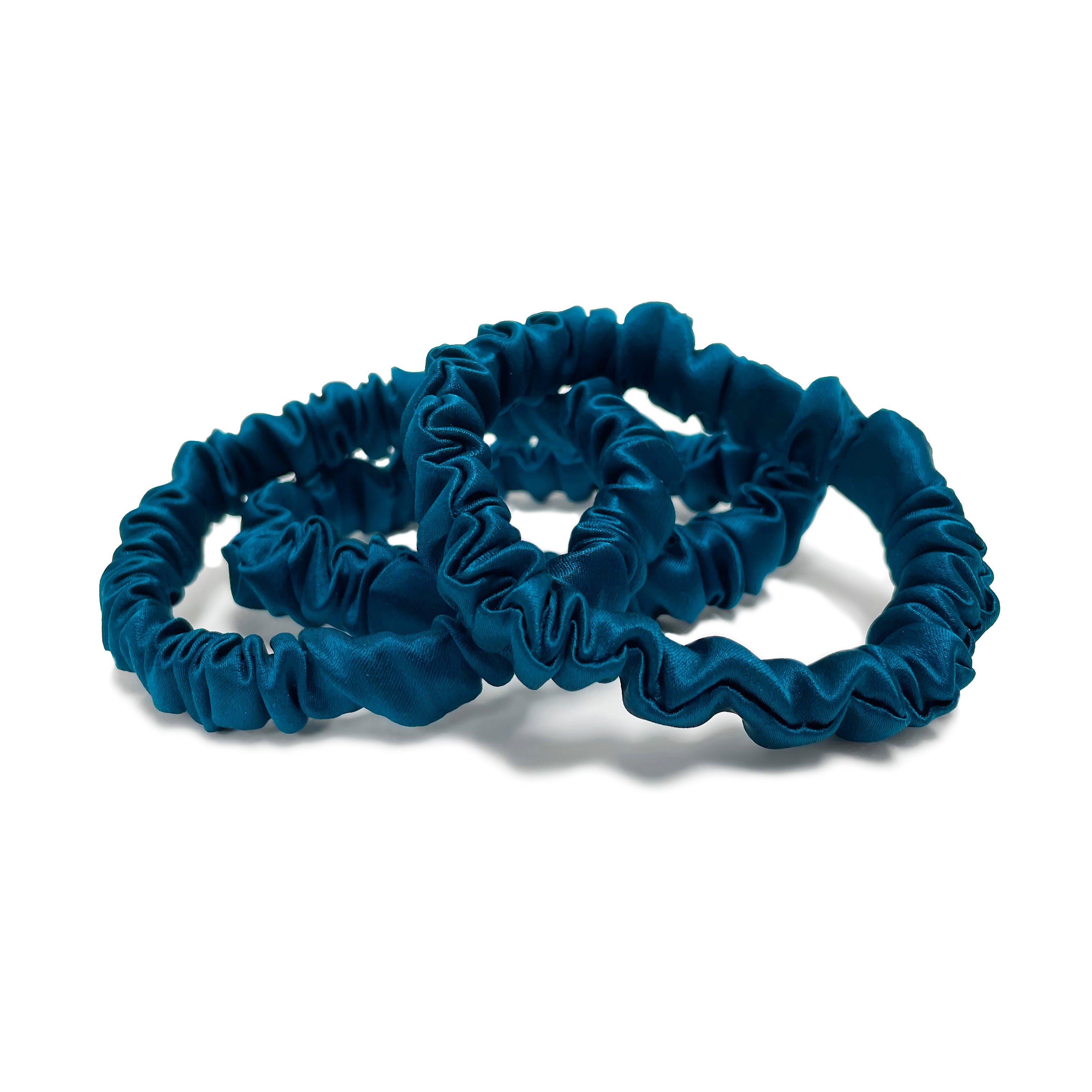 Teal Silk Hair Ties
