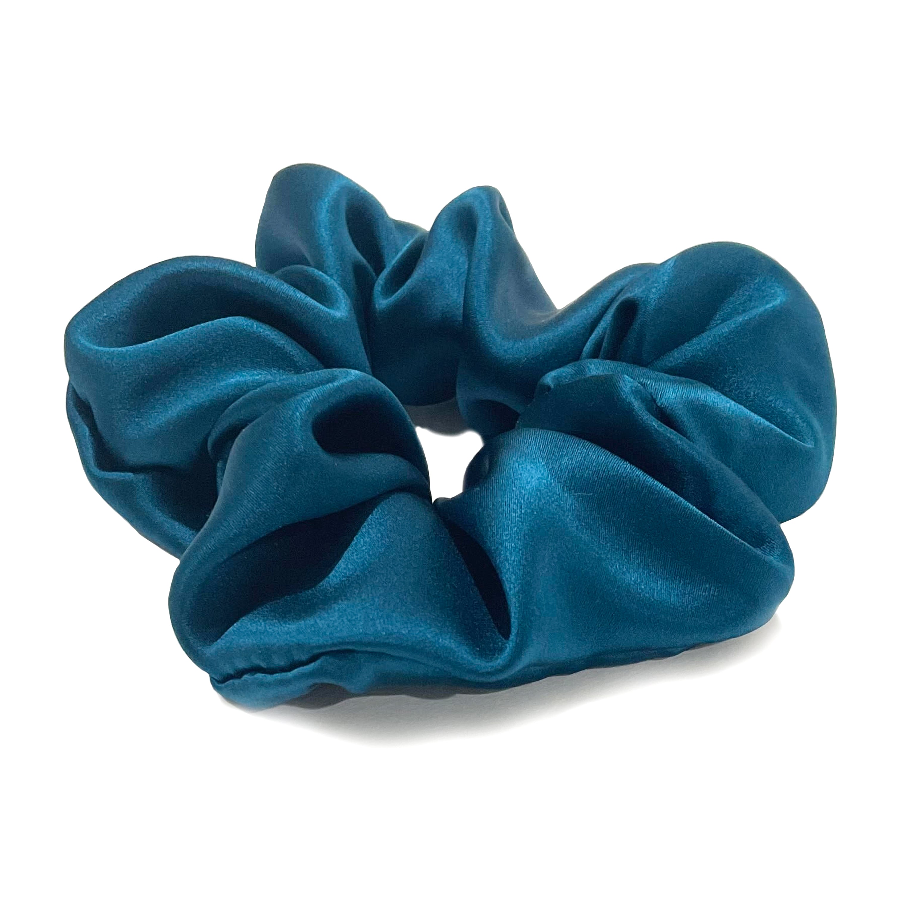 Teal Silk Scrunchie