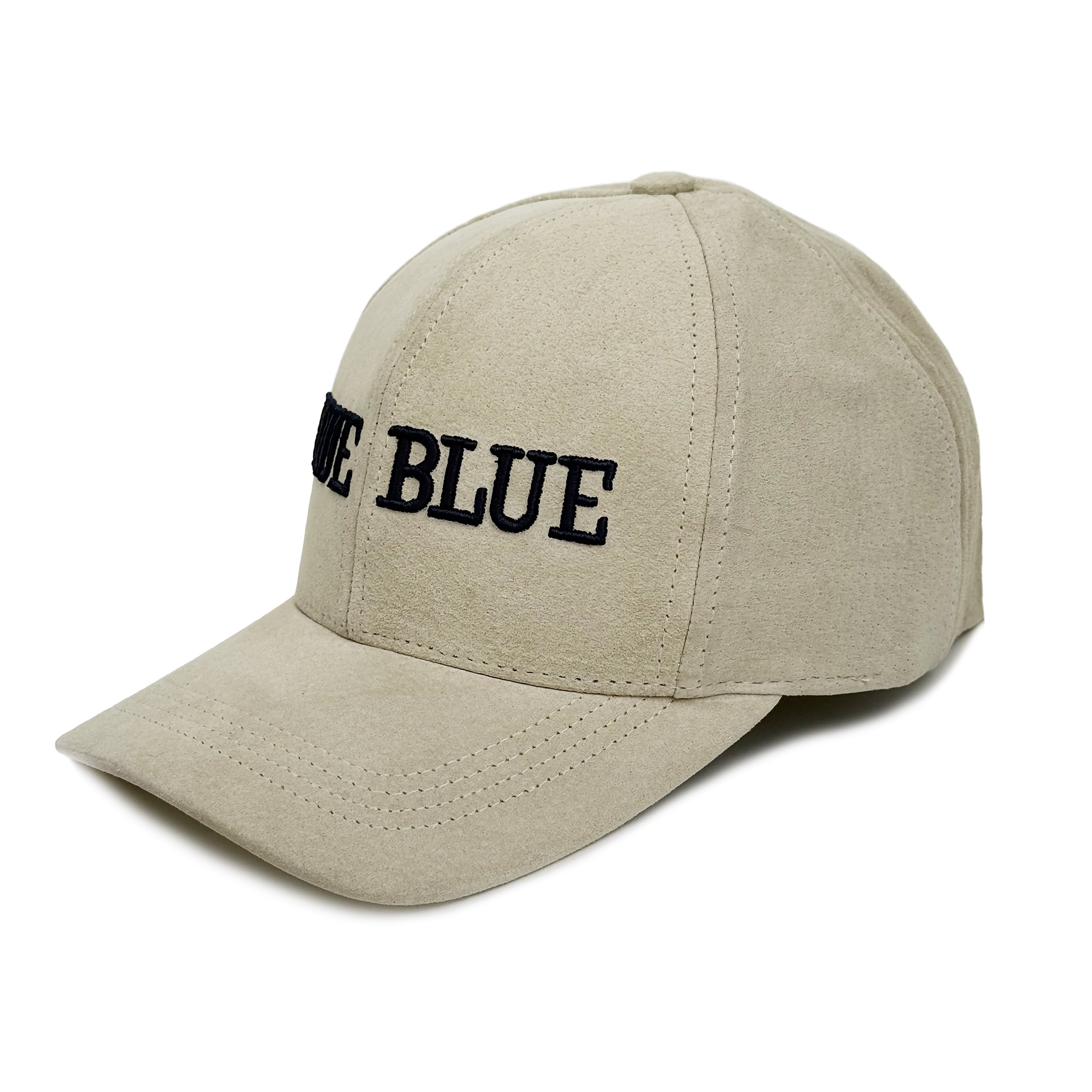 True Blue Suede Baseball Cap in Bone