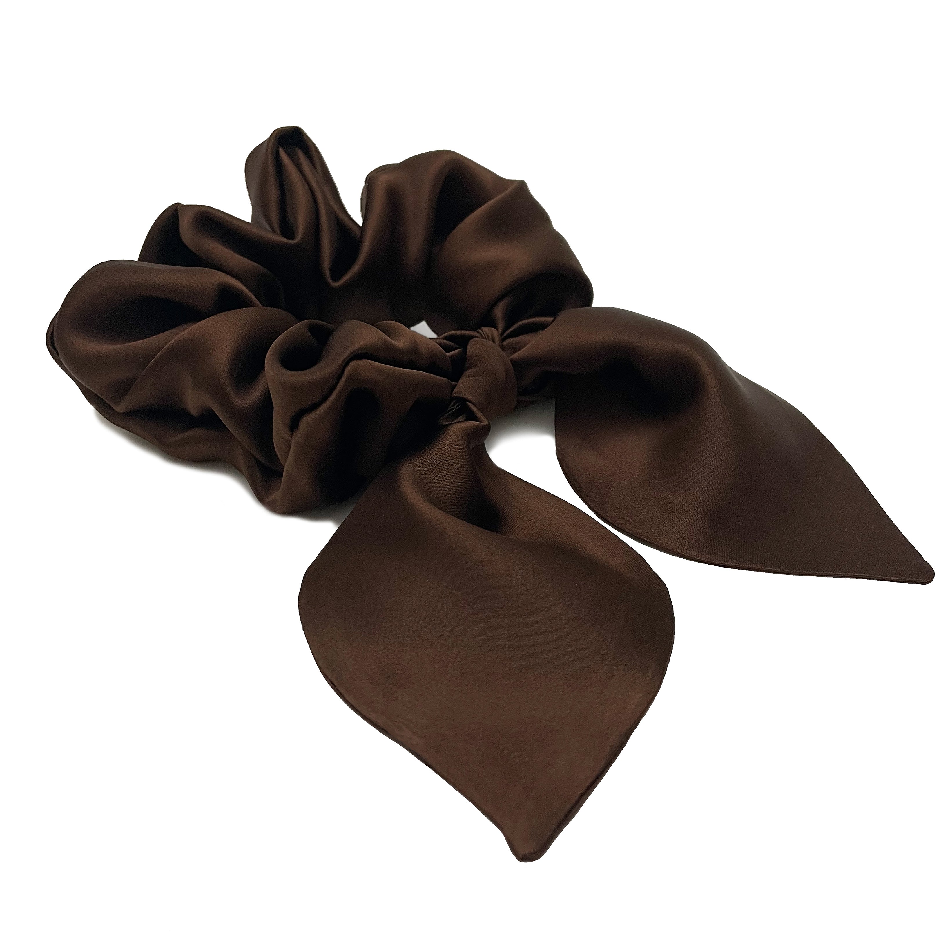 Cocoa Silk Bow Scrunchie