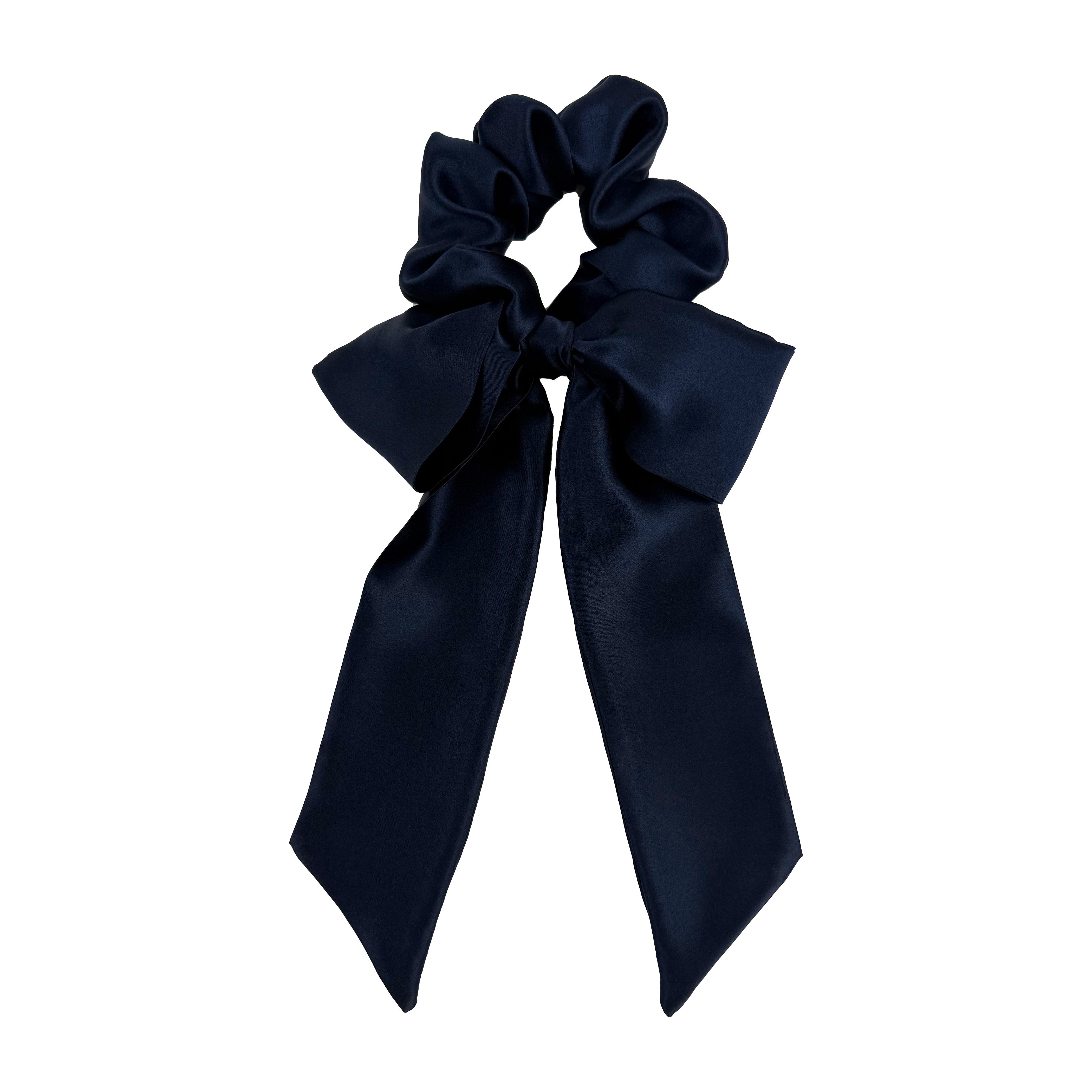 Midnight Silk Scarf Scrunchie