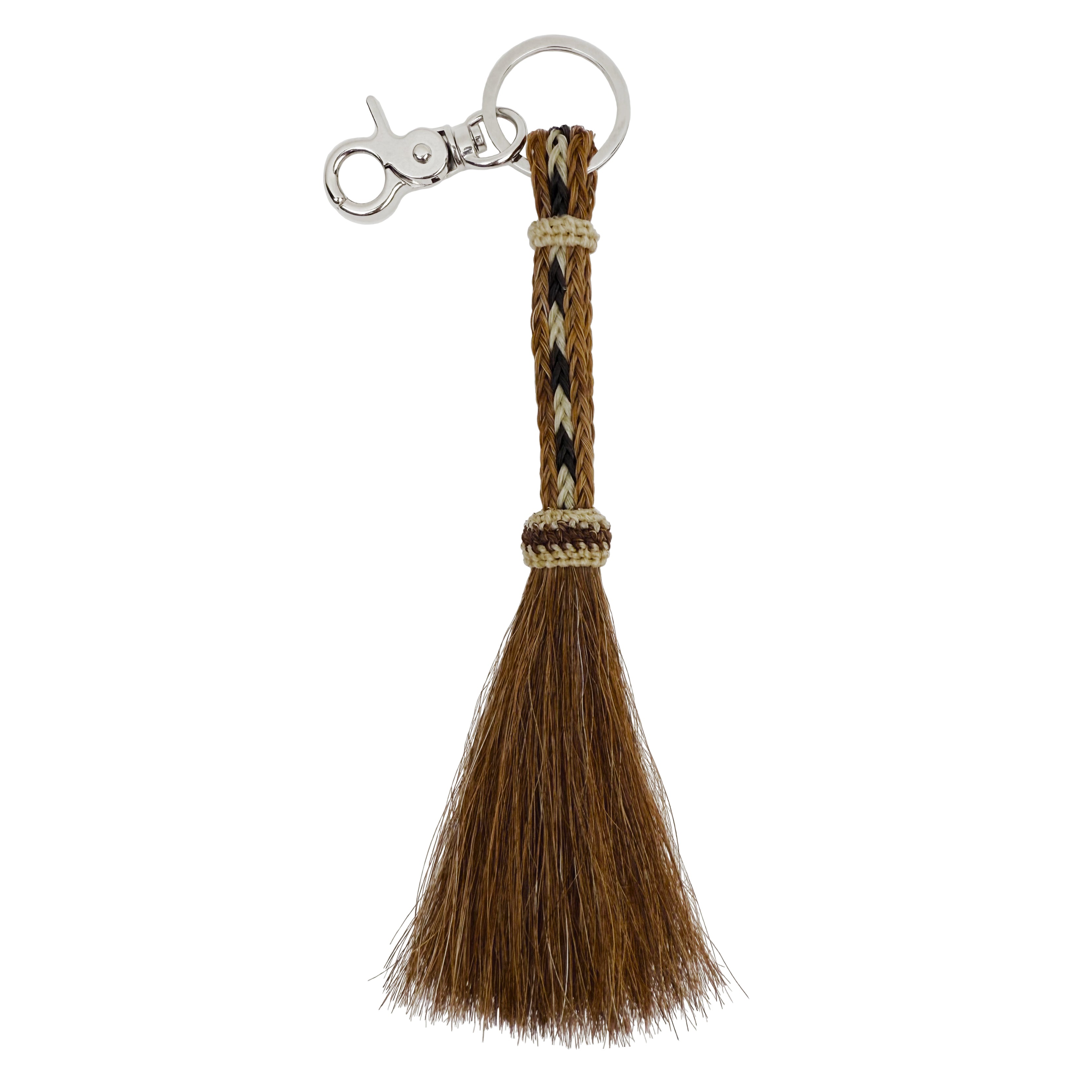 Fawn Hitched Horsehair Tassel Keychain