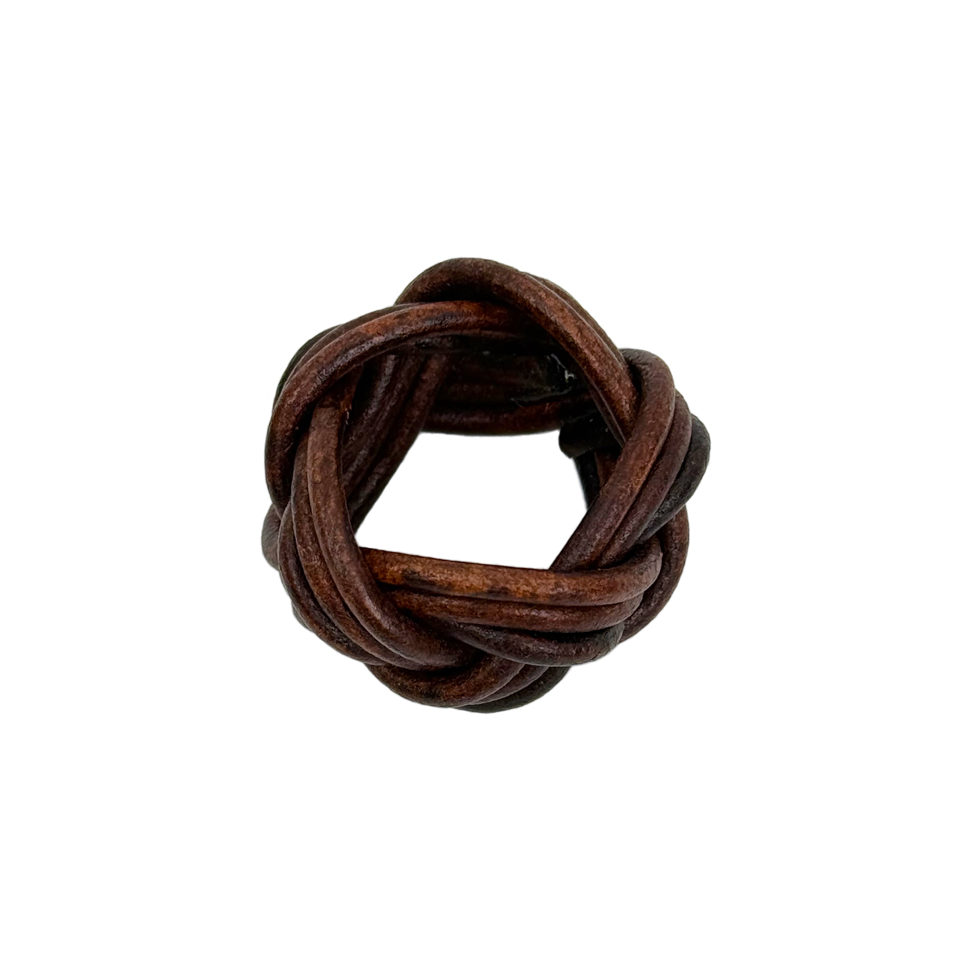 Walnut Hand-Knotted Leather Scarf Slide