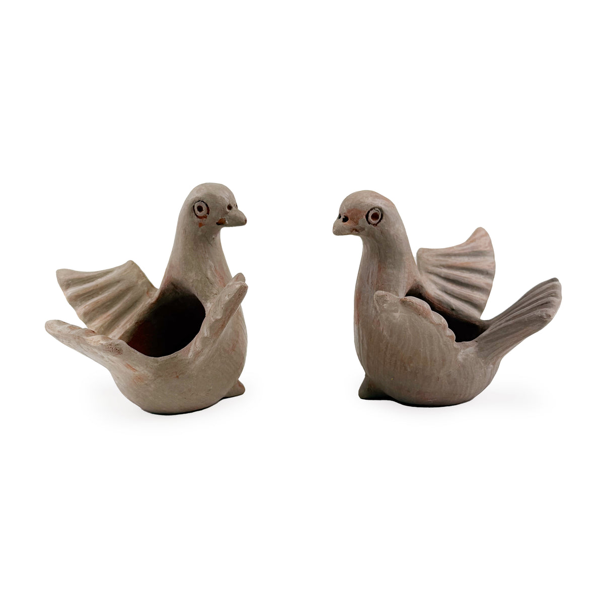 Clay Dove Candle Holders, Set of Two